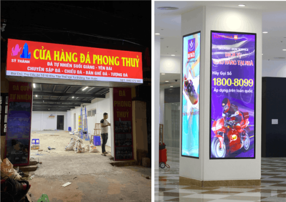 biển hộp đèn mica xuyên sáng