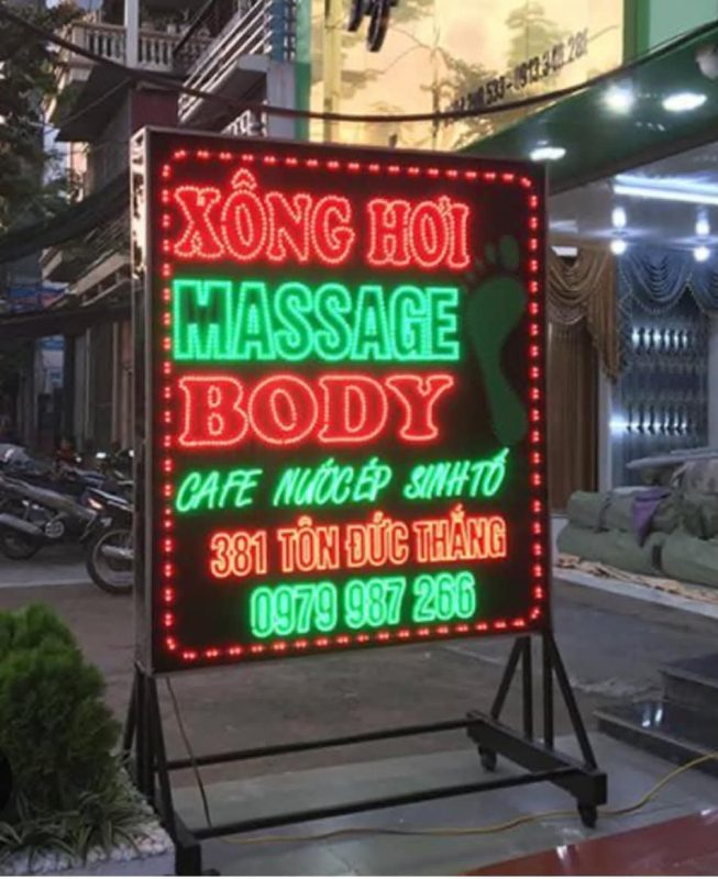 mẫu biển vẫy led xông hơi