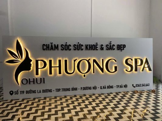 chữ nổi mica gắn led